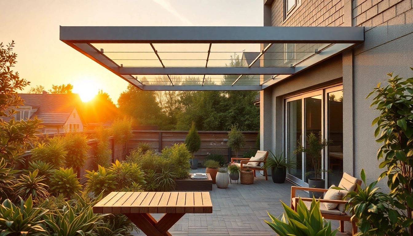 Gestalten Sie Ihre Terrassenüberdachung Alu für zusätzlichen Komfort im Freien mit eleganter Struktur.