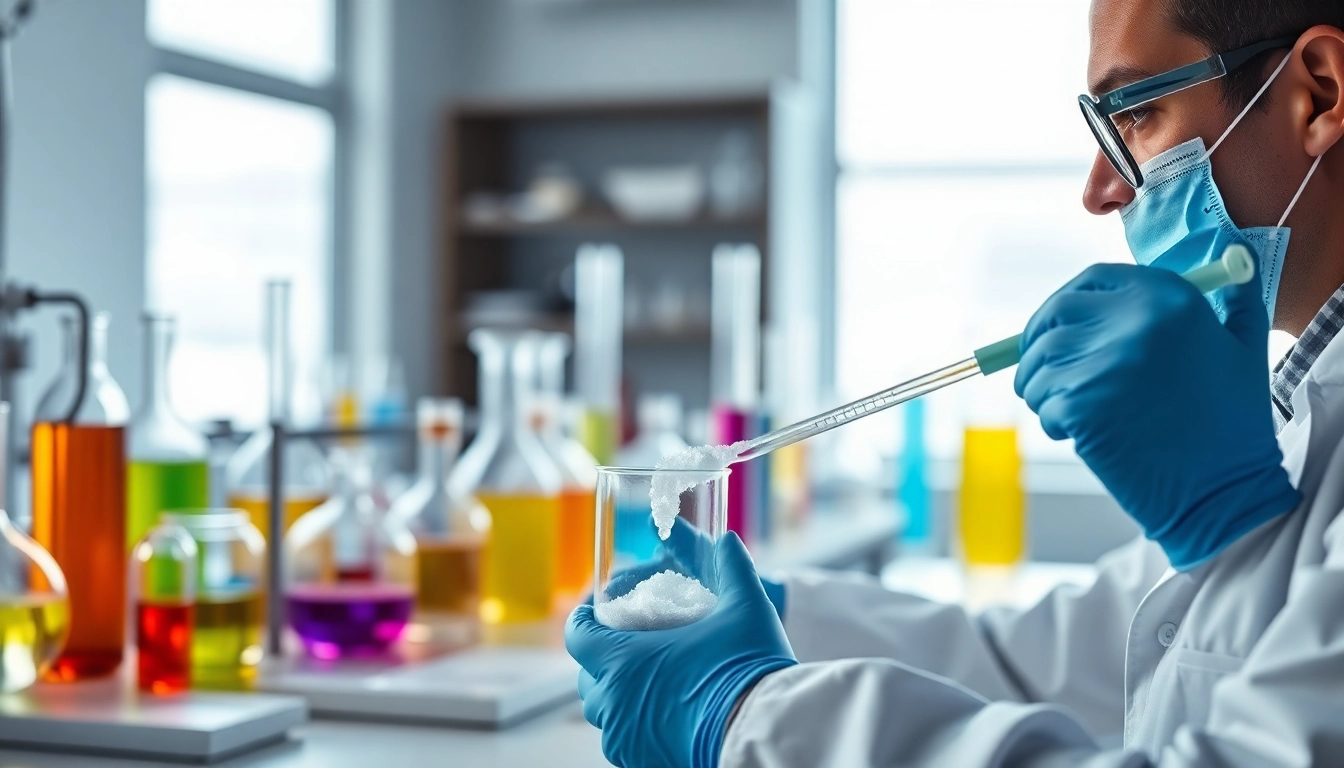 Sodium Carboxymethyl Cellulose preparation in a professional laboratory setting by a focused chemist.