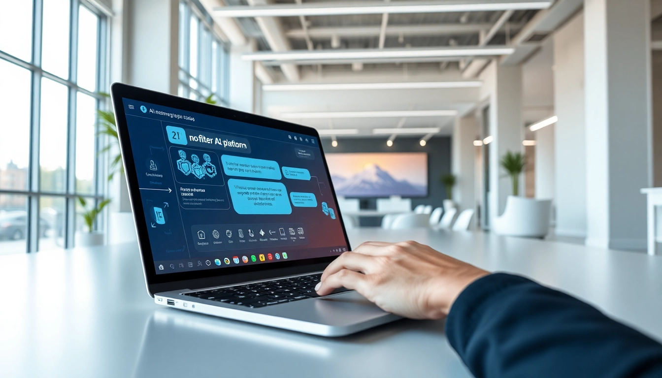 Engage with the no filter ai interface in a professional digital workspace setting.