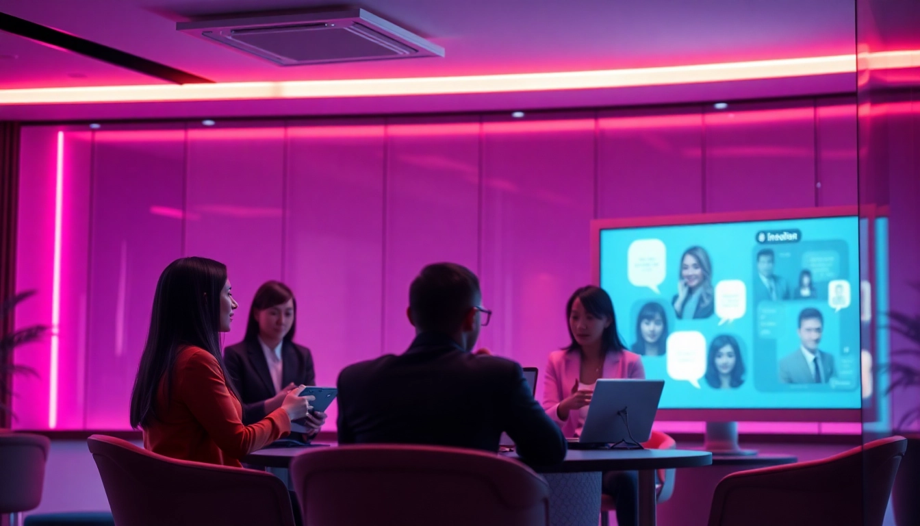 Engaging sexchat ai experience with realistic character dialogues in a cozy digital space.