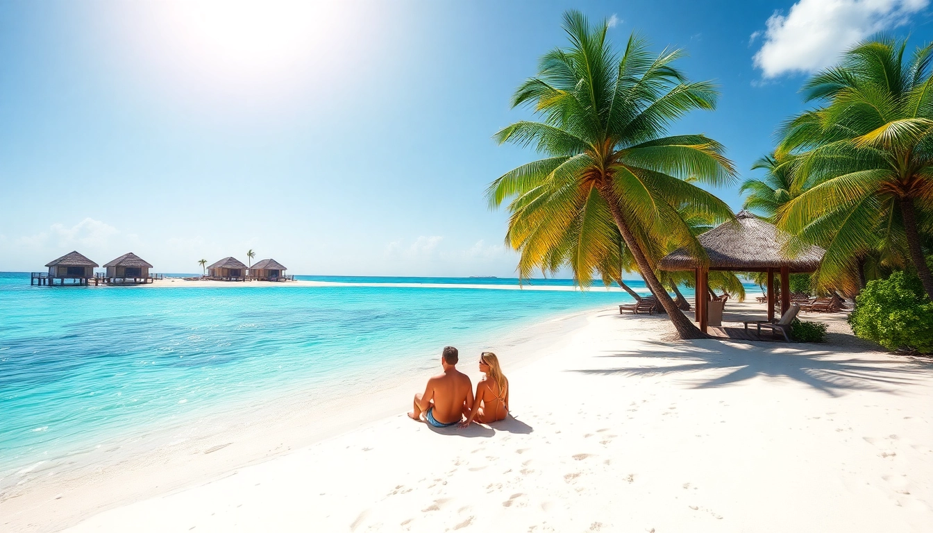 Experience Livingstone Vacations Bahamas Travel with couples enjoying a serene beach scene.