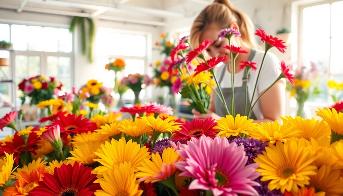 Arrange stunning Fountain Valley flowers in a bright, inviting florist shop.
