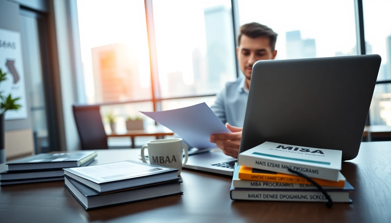 Review important documents on how to buy MBA degree in a bright, professional workspace.