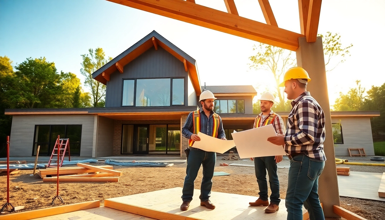 Connecticut home builders expertly constructing a modern home in a serene landscape.