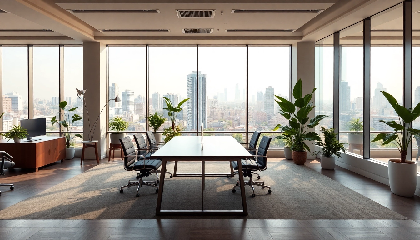 Discover attractive commercial space for rent in Bangalore featuring an open office layout with city views.