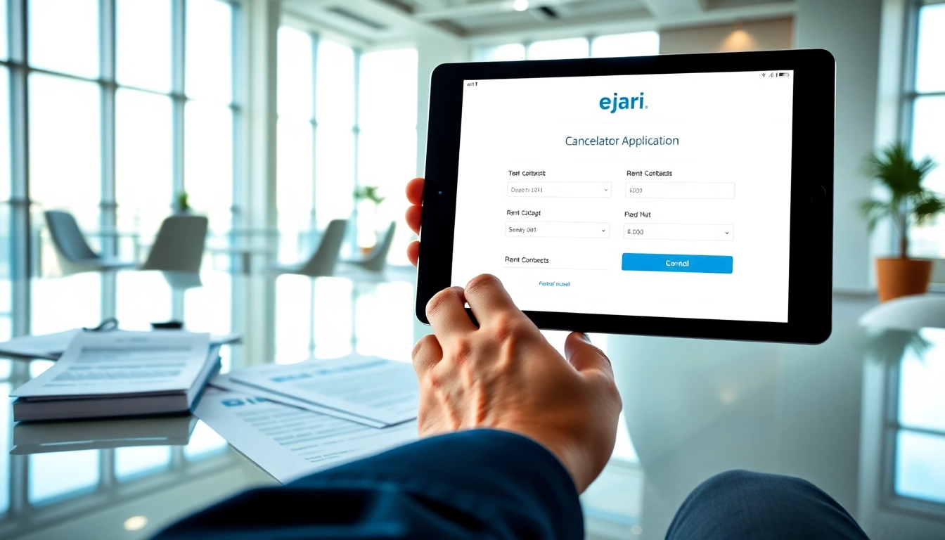Initiate your ejari cancellation process with a digital tablet, highlighting user-friendly steps.