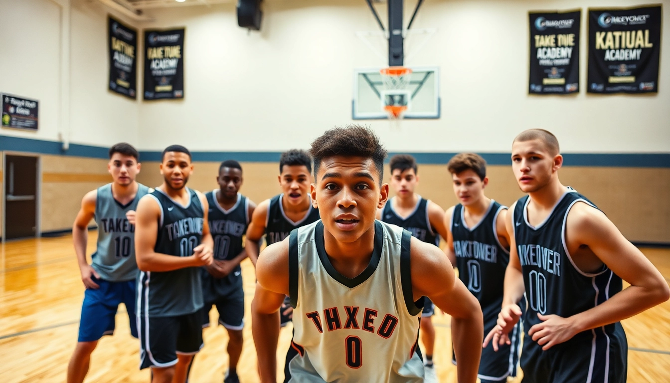 Engaged young athletes developing skills at the Takeover Basketball Academy training session.