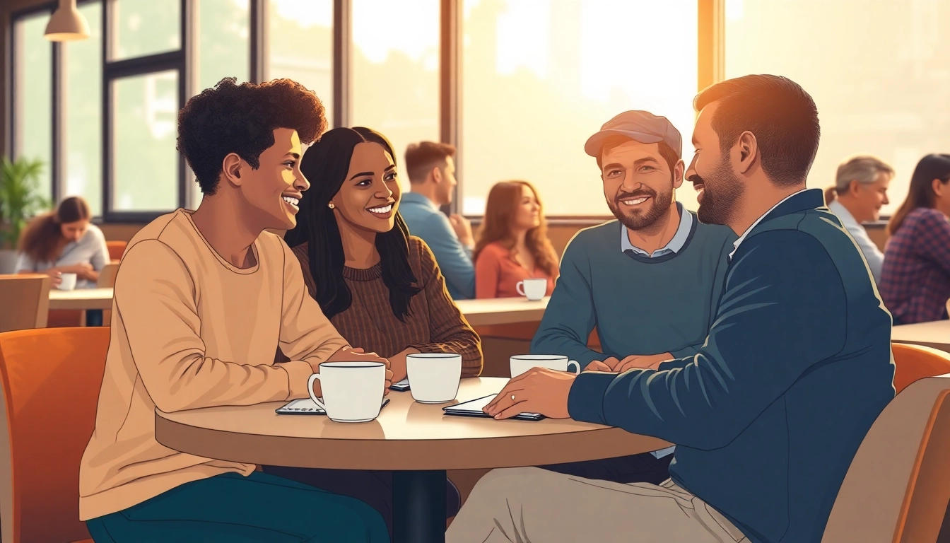 Couples engaging in communication in relationships over coffee, highlighting open dialogue and connection.