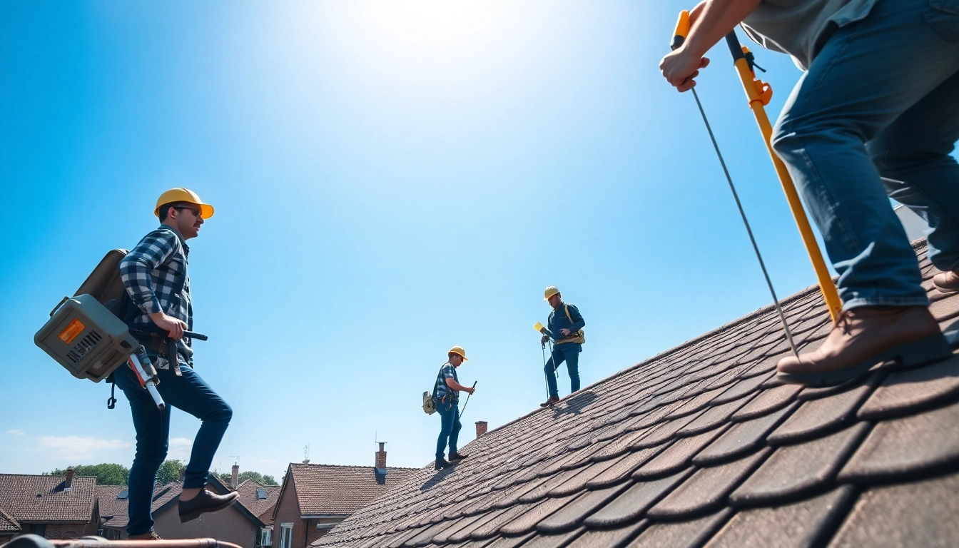 Engaging in expert dakonderhoud arnhem with a professional roof maintenance team at work.