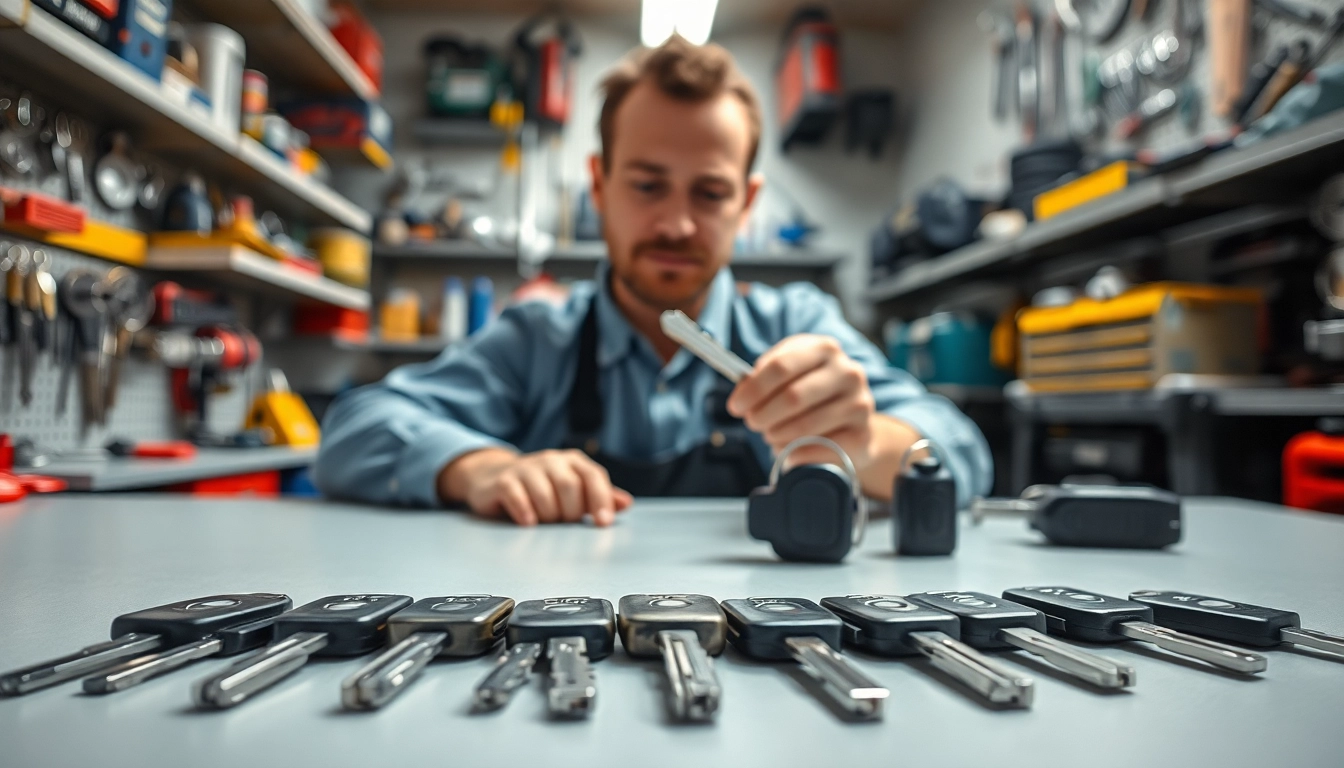 Examine various Van Keys on a workbench by a professional mechanic.
