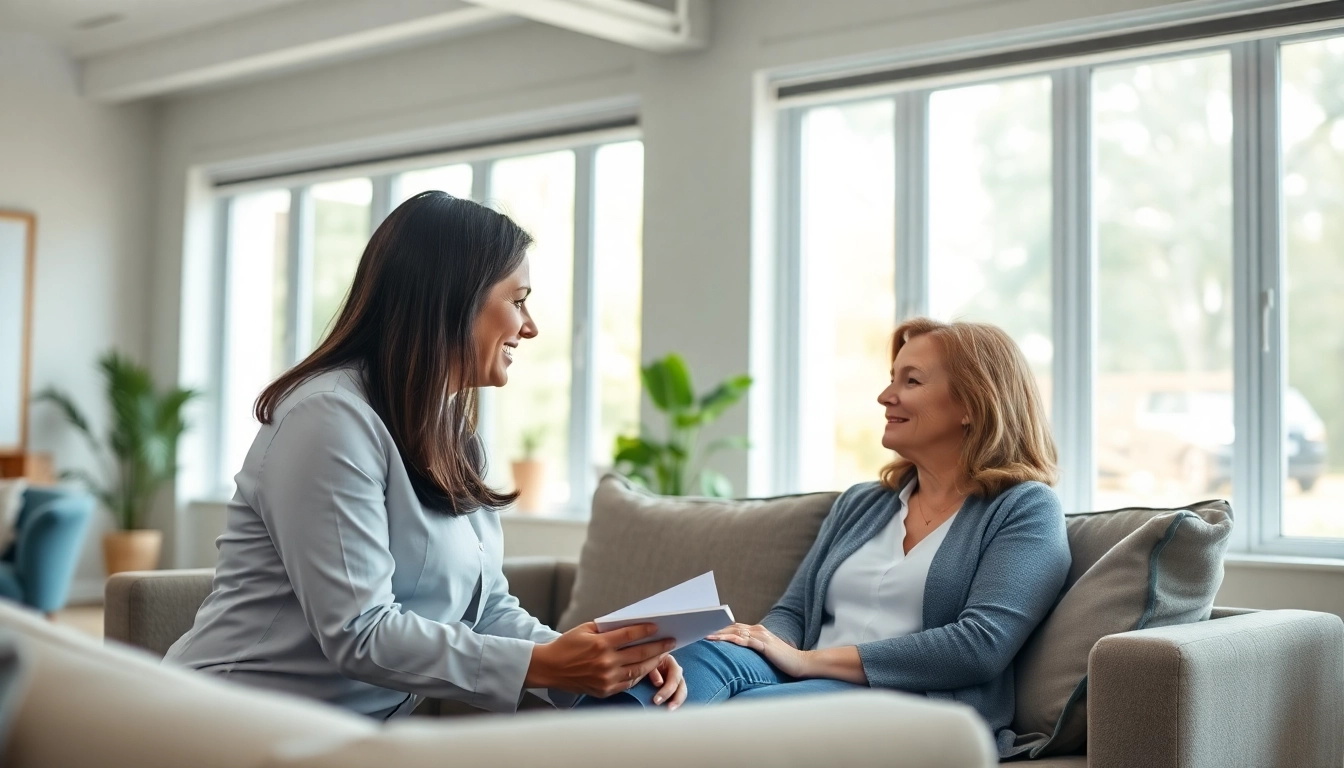 Engaging with a client as an attachment theory coach in a serene office setting.