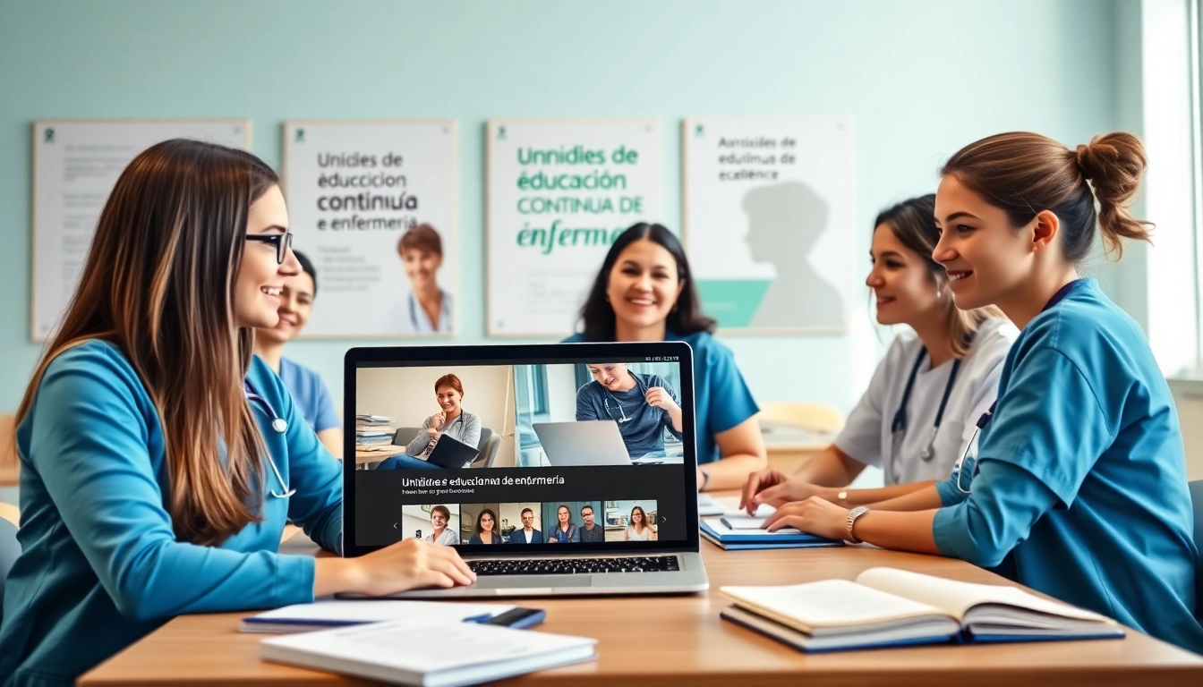 Aprendizaje sobre Unidades de educación continua de enfermería con profesionales participando activamente.