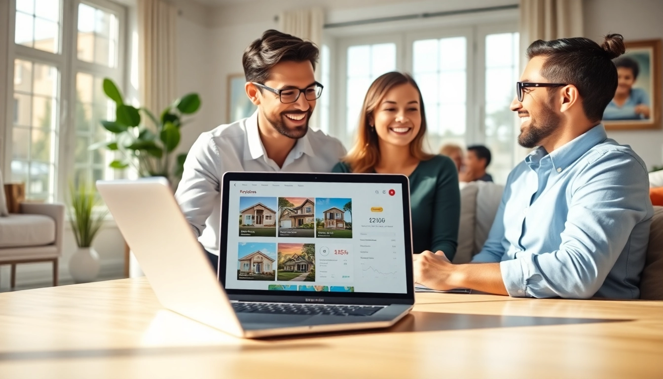 Direct home buyers consultation scene with a friendly real estate agent and homeowner.
