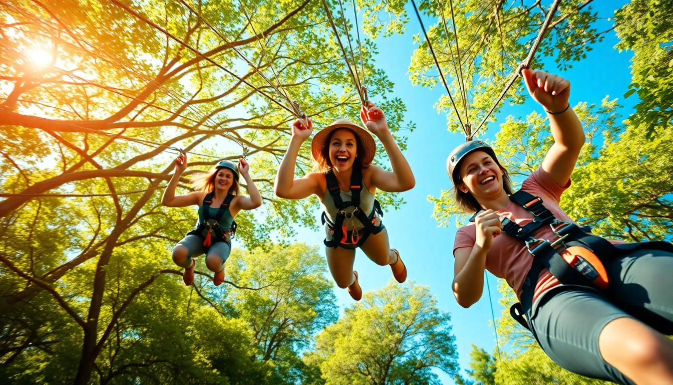 Experience thrilling outdoor adventures with a ZIP WIRE KIT in a lush forest.