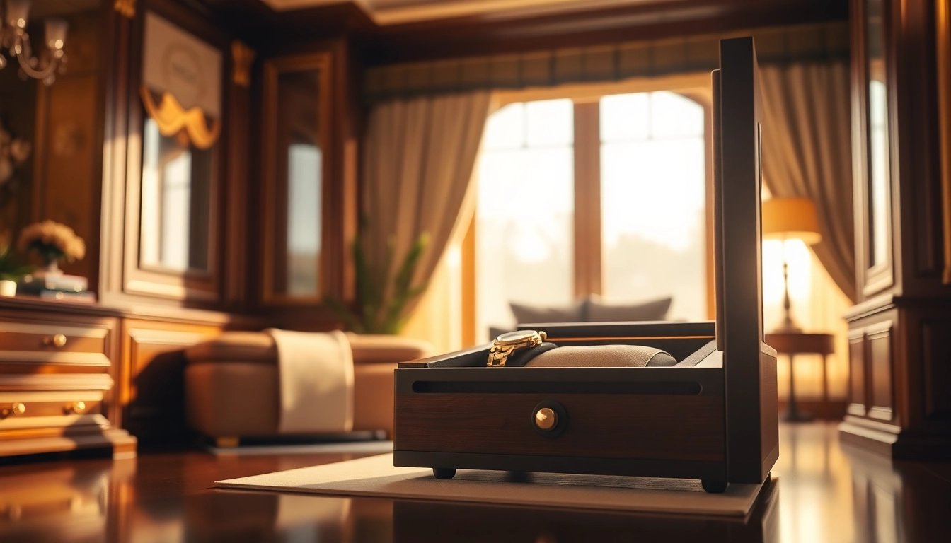 Securely store valuables in a stylish watch safe featuring rich wood and glass.