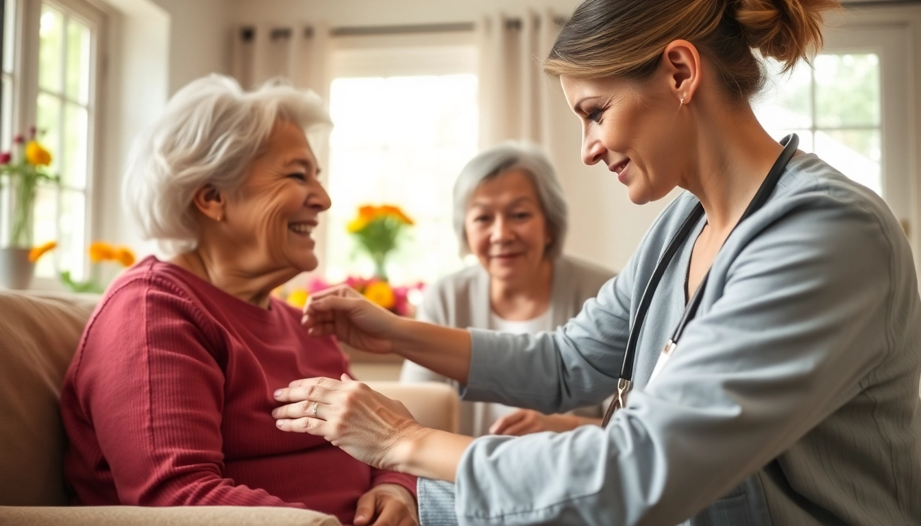 Engaging scene of austin senior home care, showcasing caregivers providing compassionate assistance to seniors.