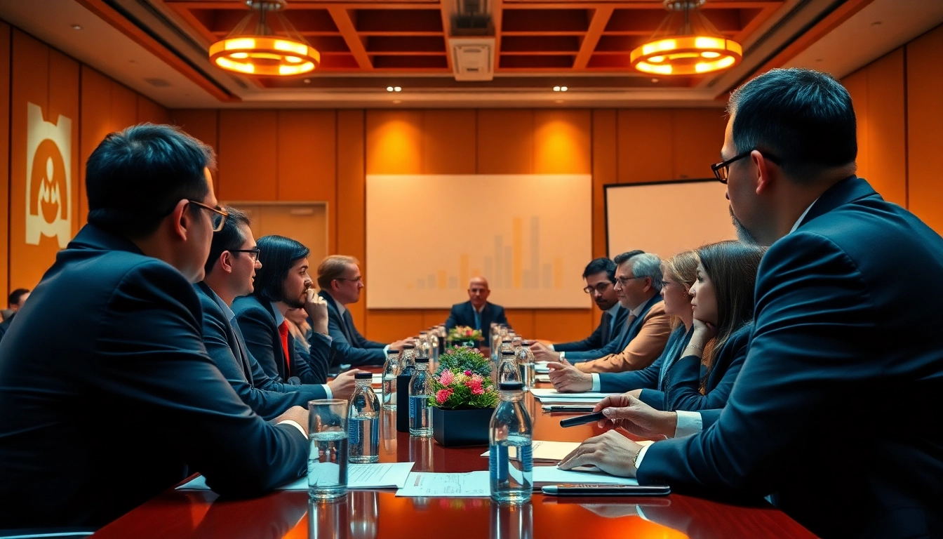 Leaders engaging in dialogue about média Afrique Russie at an economic summit, showcasing collaboration.