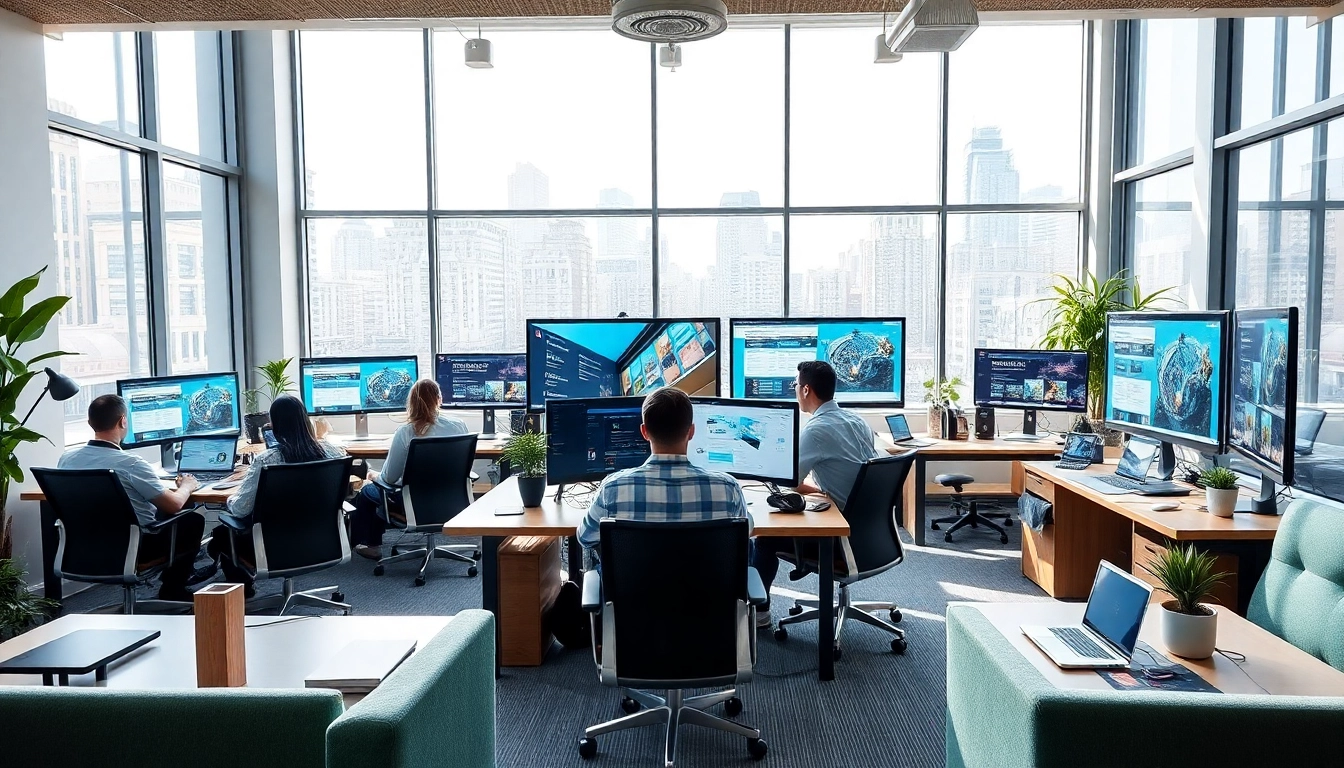 Webdesign Zug Experten arbeiten an modernen Webseiten in hellem und einladendem Büro.