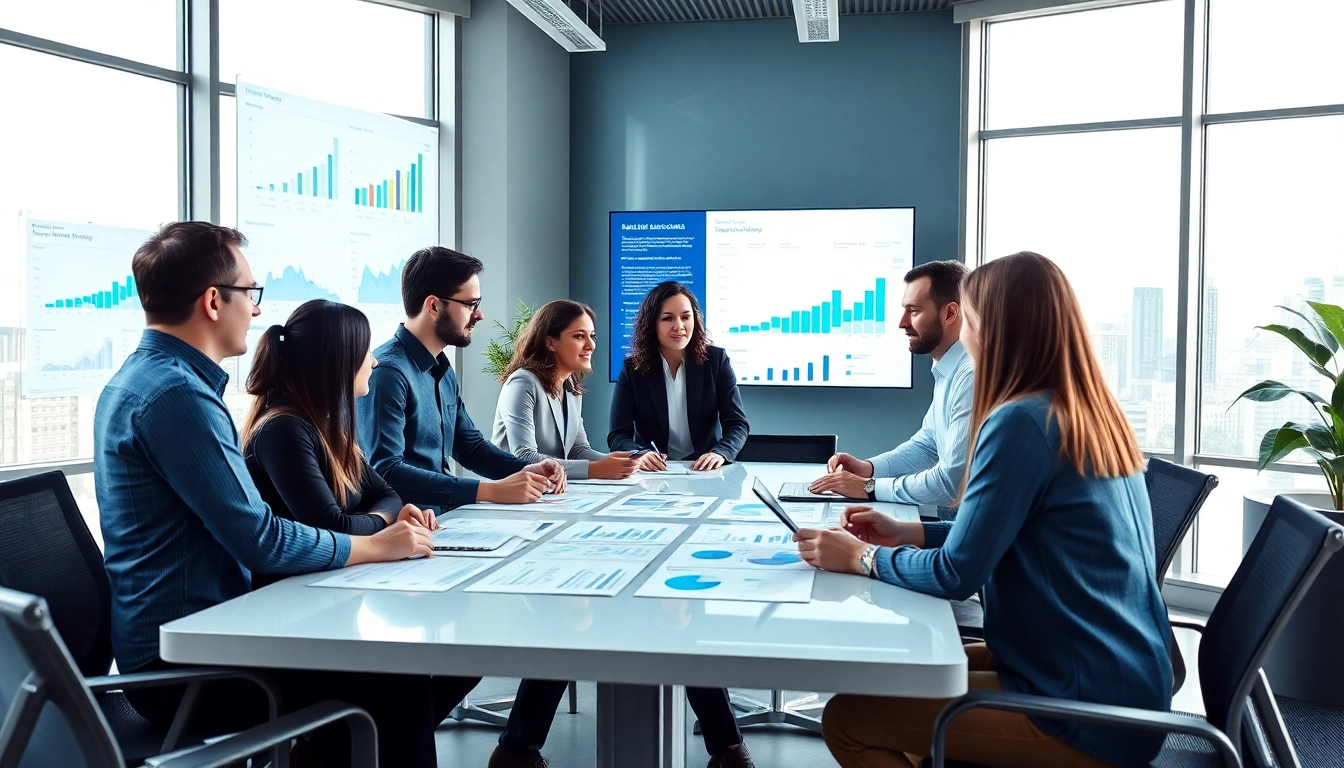 Analyze revenue rocket lab data with a professional team in a collaborative office setting.
