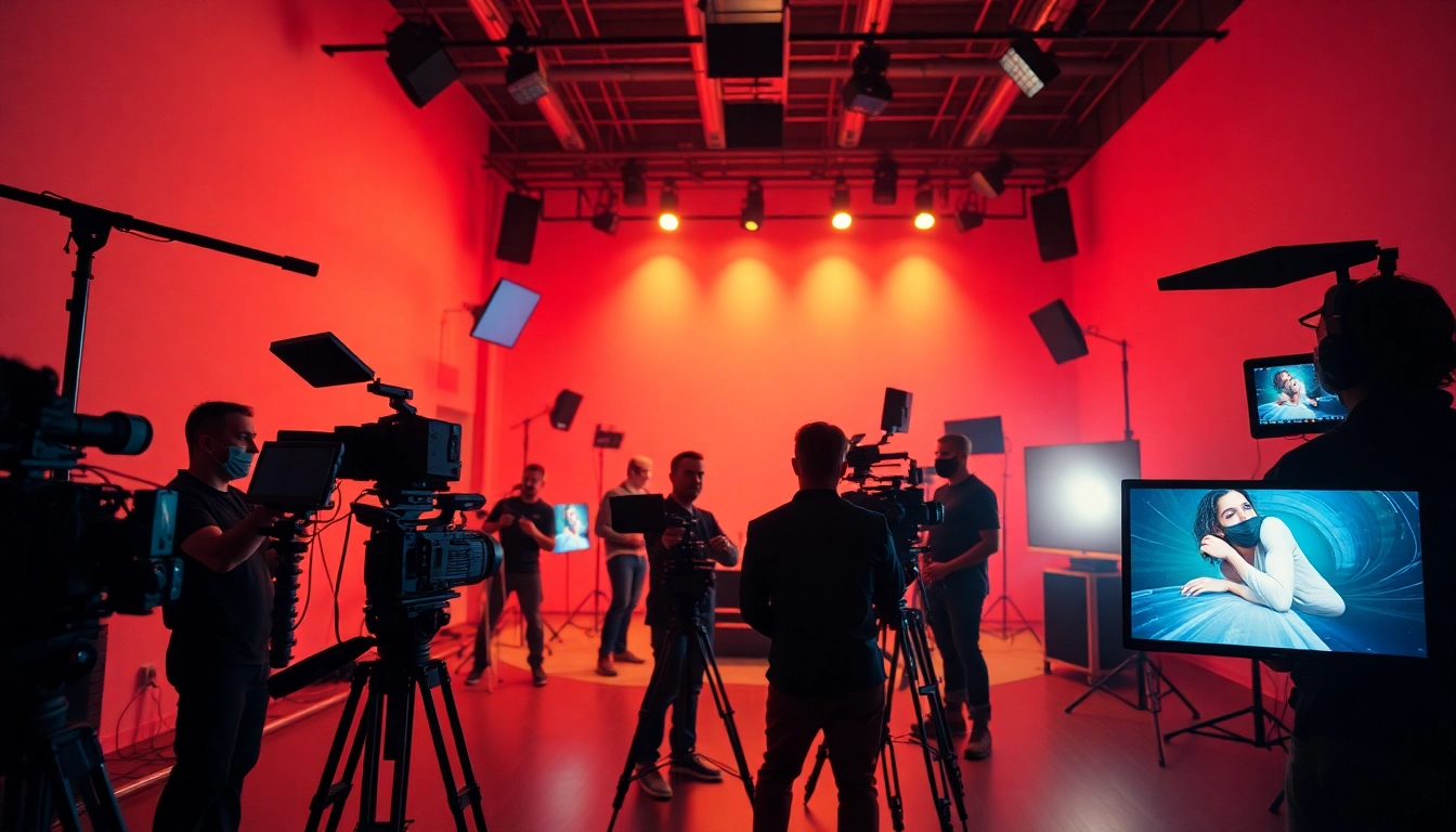 Engaging scene from a 영상프로덕션 set featuring crew and equipment in dynamic action.