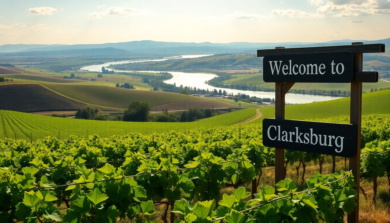 Experience the scenic views of Clarksburg, California, highlighting vineyards and the Sacramento River.