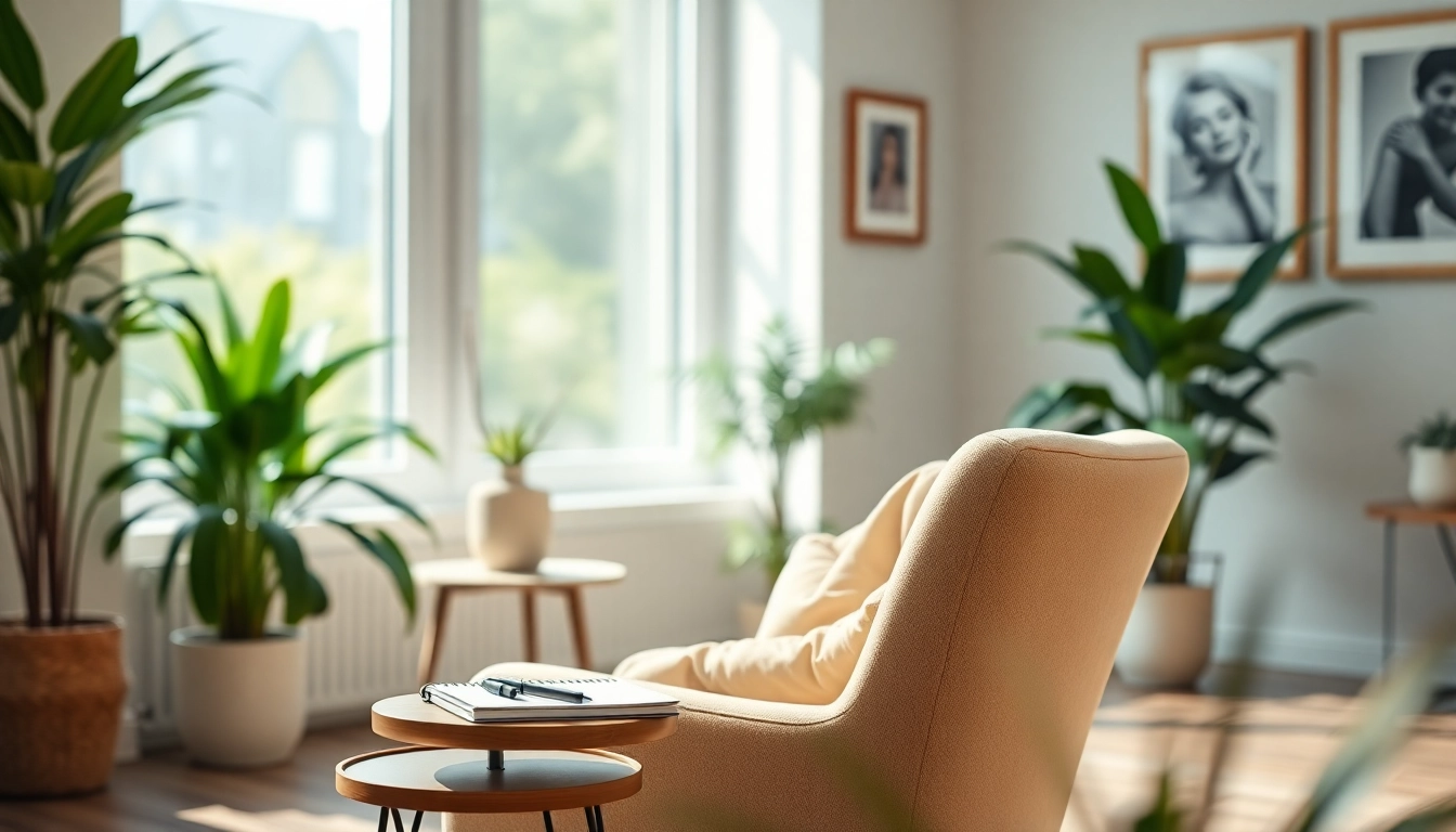 Engaging therapy session from an attachment theory specialist in a calm and inviting environment.