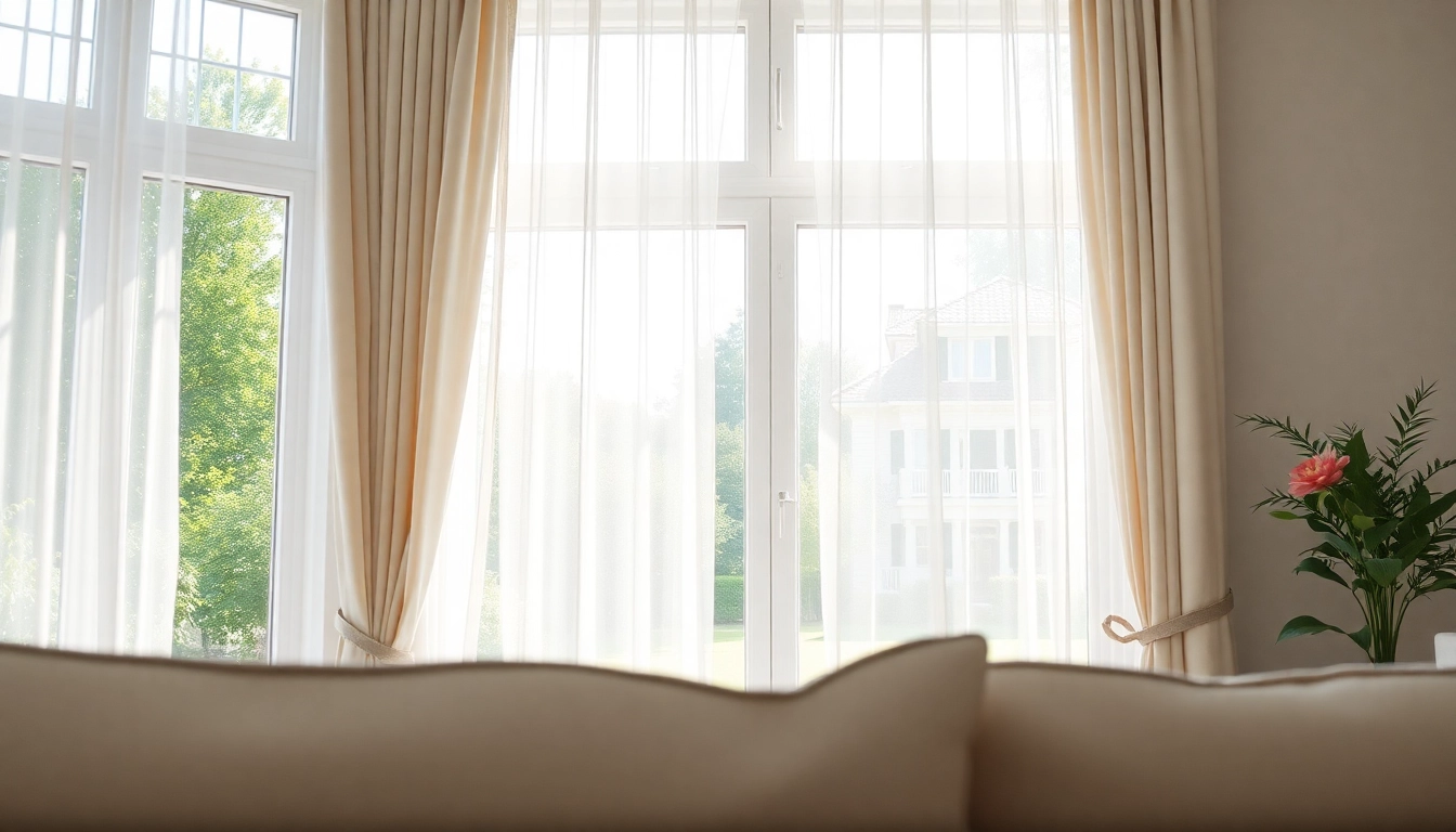 Bekijk Gordijnvoering in een stijlvol interieur met zachte kleuren en natuurlijk licht.