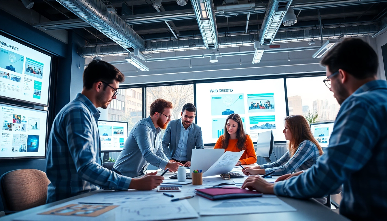Showcasing teamwork among kansas city web design companies in a bright, modern office.