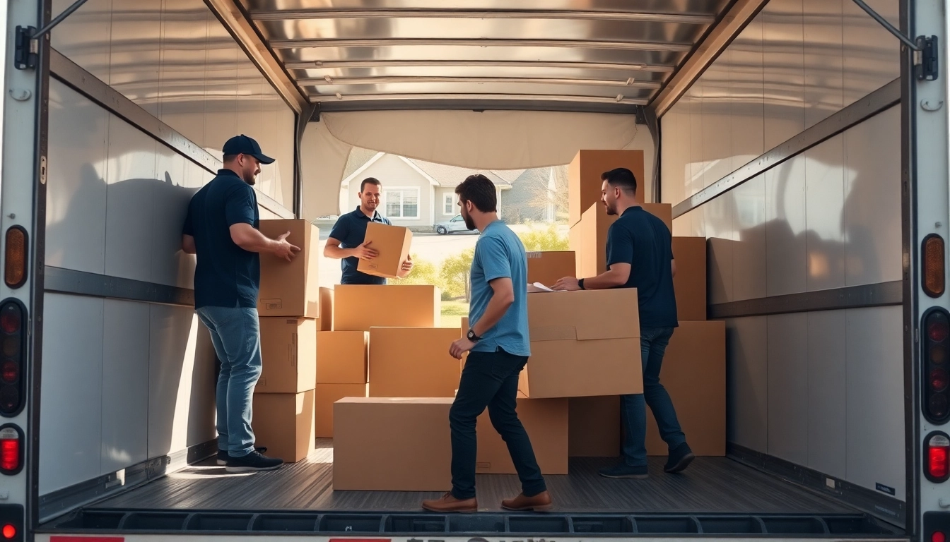 Movers calgary loading boxes into a truck during a residential move