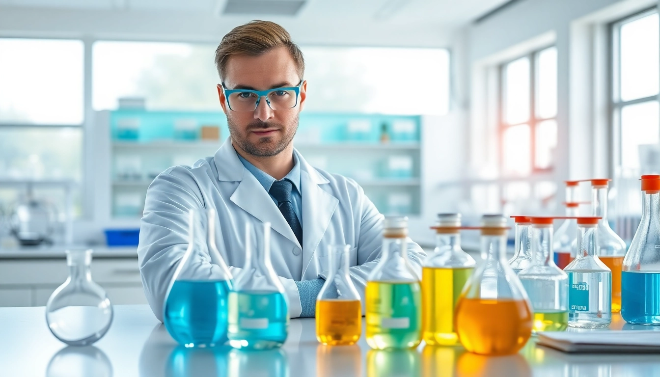 Sodium Carboxymethyl Cellulose displayed in a modern lab setting with vibrant samples.